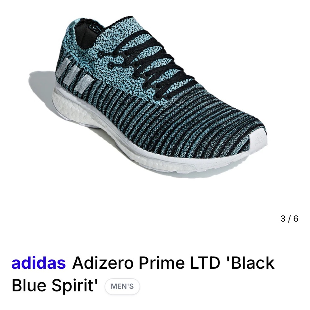 Adidas Adizero Prime LTD Black and Blue Running Shoes 🎧 Free Shipping! 12
